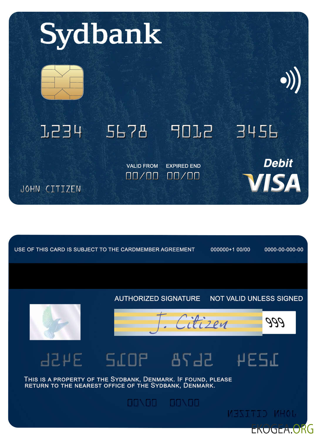 Carte de débit visa Danemark Sydbank